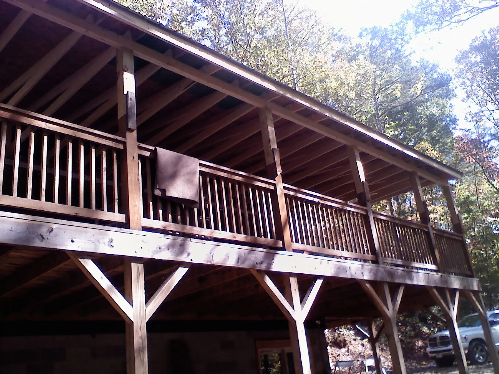 Timber framing under a new elevated porch and deck — Roof Leak Repair in Kendalia by Roofing Brothers